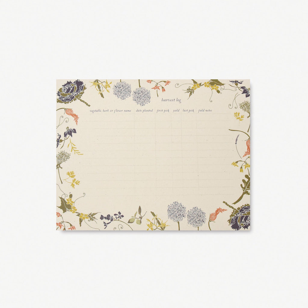 Flowering Veggies Harvest Log Desk Pad