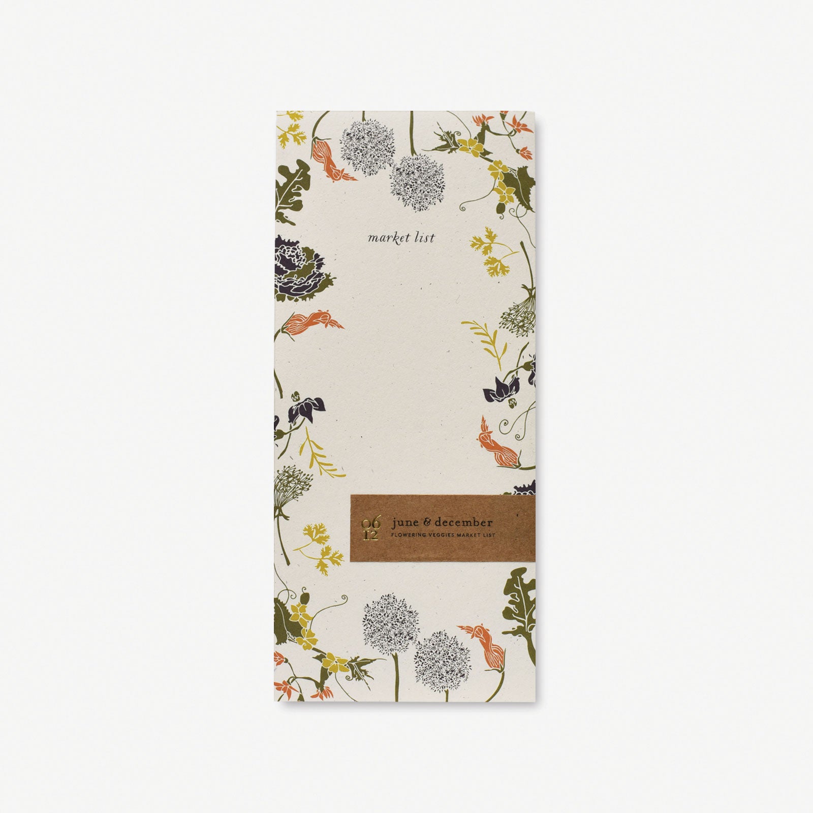 Flowering Veggies Market List Notepad
